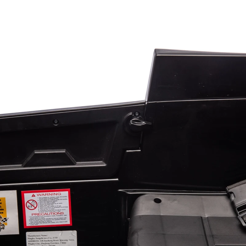 24V 2-Seater Kids Police Car with Parent Control, Bluetooth, USB/TF, LED Lights, 4-Wheel Suspension, 47.5" L x 32.5" W x 25" H, Black