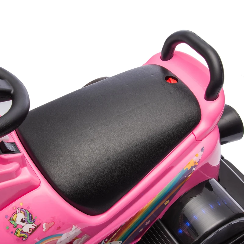 12V Kids Ride On Bumper Car with 360° Rotation, Sound Effects, LED Lights, Music, Toy Motor Car for Ages 3-5, 30" L x 21" W x 19" H, Pink