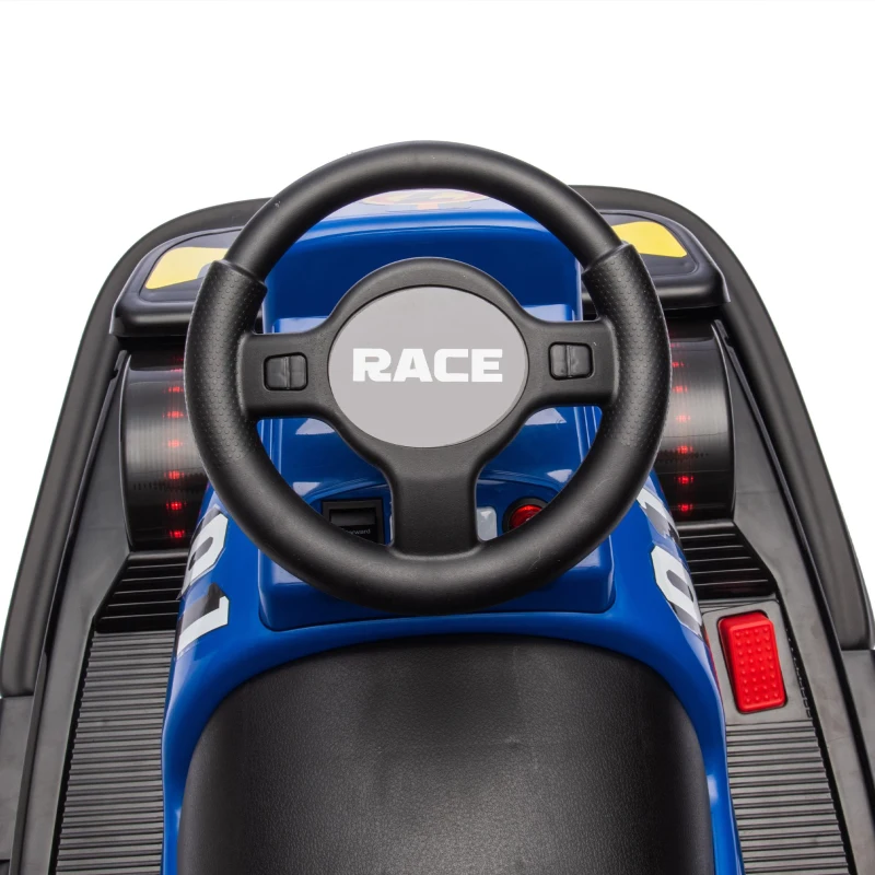 12V Kids Ride On Bumper Car with 360° Rotation, Sound Effects, 4-Wheel Waterfall Lights, Toy Car for Ages 3-5, 30" L x 21" W x 19" H, Blue