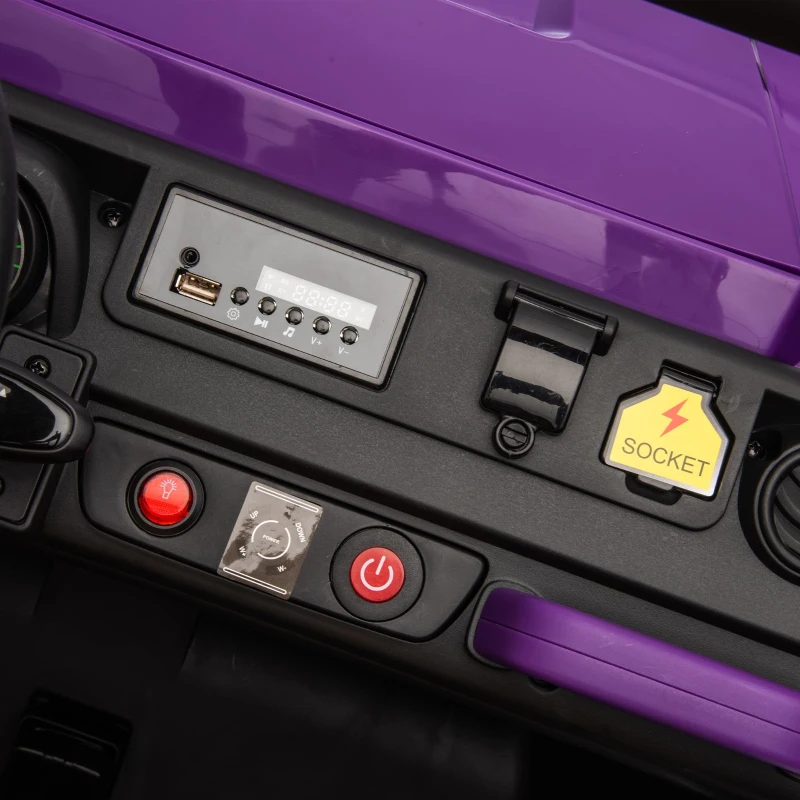 24V 2-Seater Kids Ride on UTV with Remote Control, Rear Wheel Suspension, Ride on Toys with LED Lights and Bluetooth for Ages 3-8, Purple