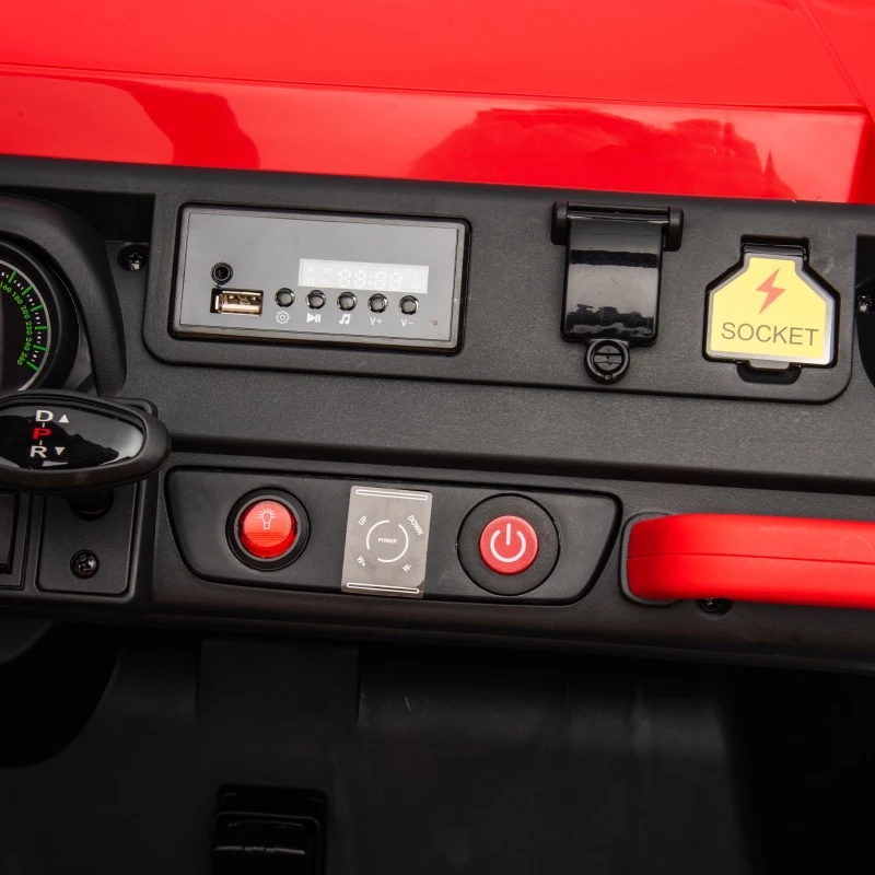 24V 2-Seater Kids Ride On UTV with Parent Control, Automatic Tipping Bucket, Ride on Toys with Slow Start and Bluetooth, for Ages 3-8, Red