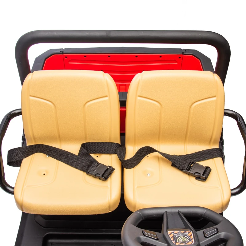 24V 2-Seater Kids Ride On UTV with Parent Control, Automatic Tipping Bucket, Ride on Toys with Slow Start and Bluetooth, for Ages 3-8, Red