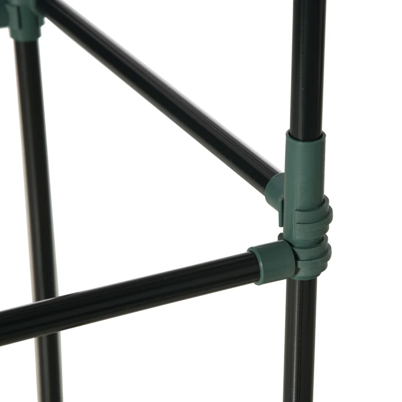 Outsunny 6' x 3' x 1' Raised Garden Bed with 2 Trellis Tomato Cages, Steel Frame Elevated Planter Box, Dark Grey