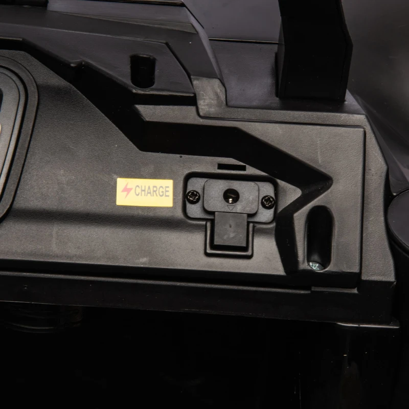 24V 2-Seater Kids Police Car with Parent Control, Bluetooth, USB/TF, LED Lights, 4-Wheel Suspension, 47.5" L x 32.5" W x 25" H, Black