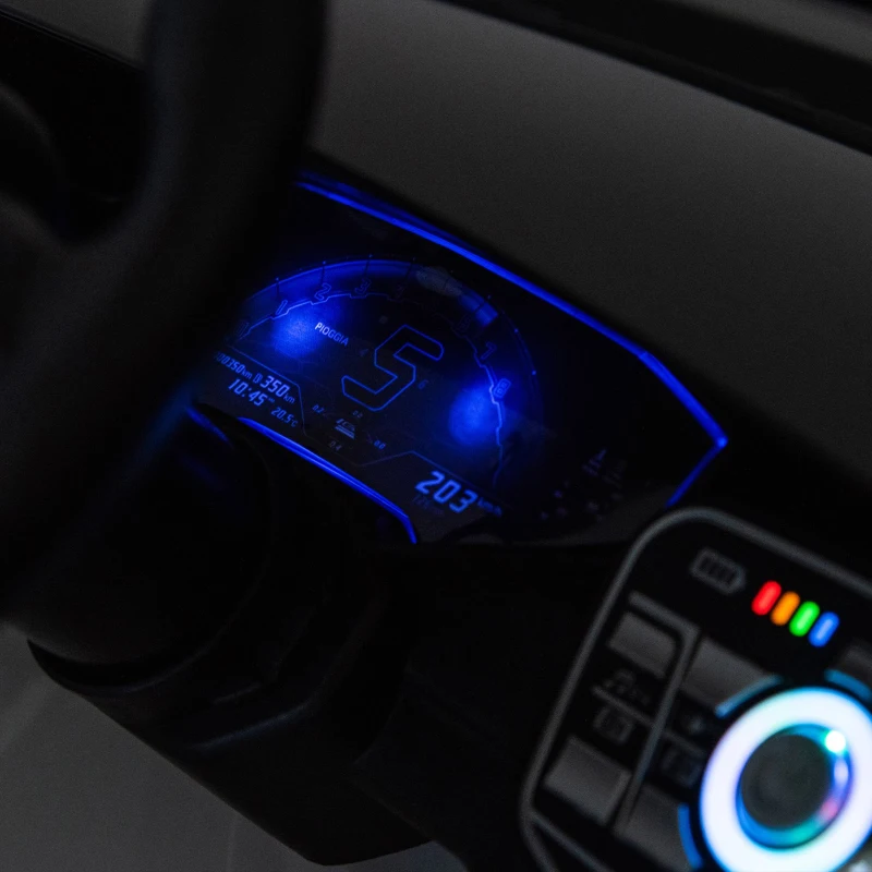 24V Lamborghini Huracan Sto Kids Drift Car with Remote Control, Dual-Drive Suspension, LED Lights, USB, Ages 3-8, 46" L x 27" W x 17" H, White