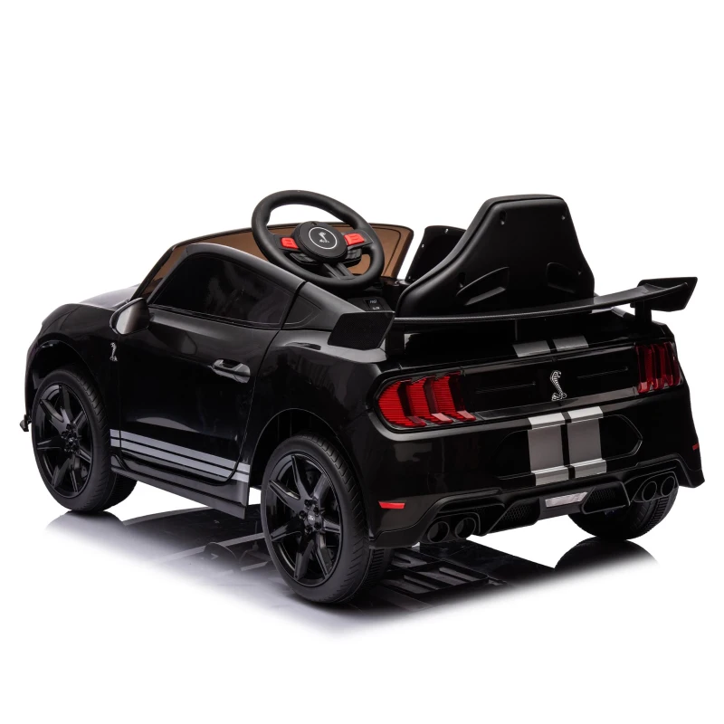 12V 3-Speed Ford Mustang Shelby GT500 Ride-On Car with Remote Control and Safe Belt, Ride on Toys with AUX/USB MP3 for Kids Age 3+, Black