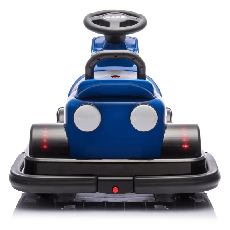 12V Kids Ride On Bumper Car with 360° Rotation, Sound Effects, 4-Wheel Waterfall Lights, Toy Car for Ages 3-5, 30" L x 21" W x 19" H, Blue