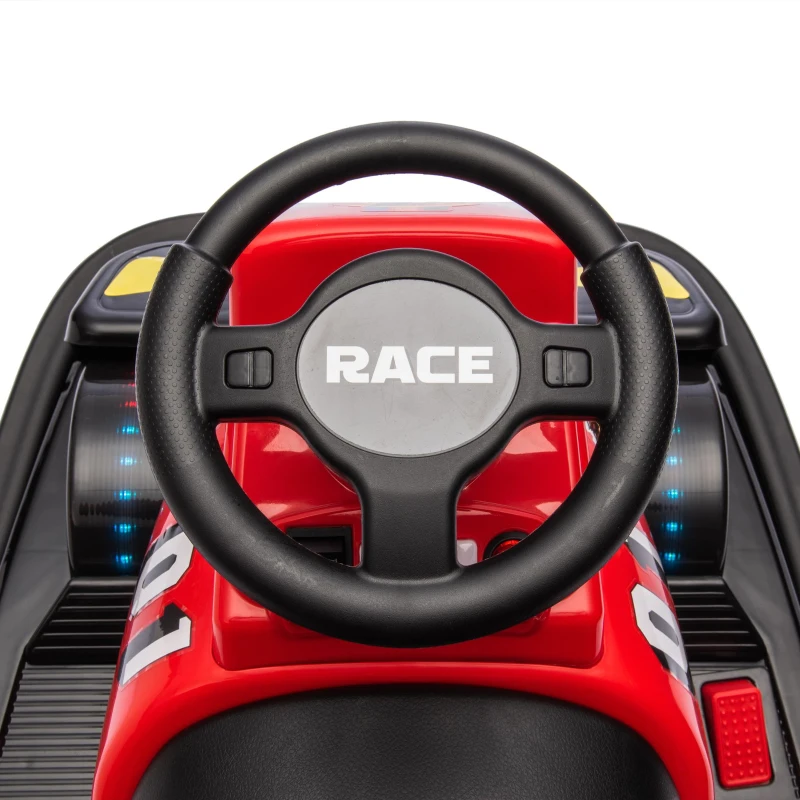 12V Kids Bumper Car with 360° Rotation, Sound Effects, LED Lights, Steering Wheel Music, Toy Car for Ages 3-5, 30" L x 21" W x 19" H, Red