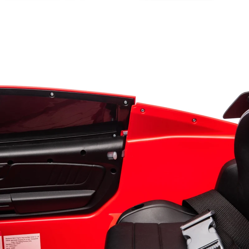 Dual 30W Motors Ford Mustang Shelby GT500 Ride-On Car with Bluetooth, USB Port, and 60-Minute Playtime, 41.5" L x 25.5" W x 20" H, Red