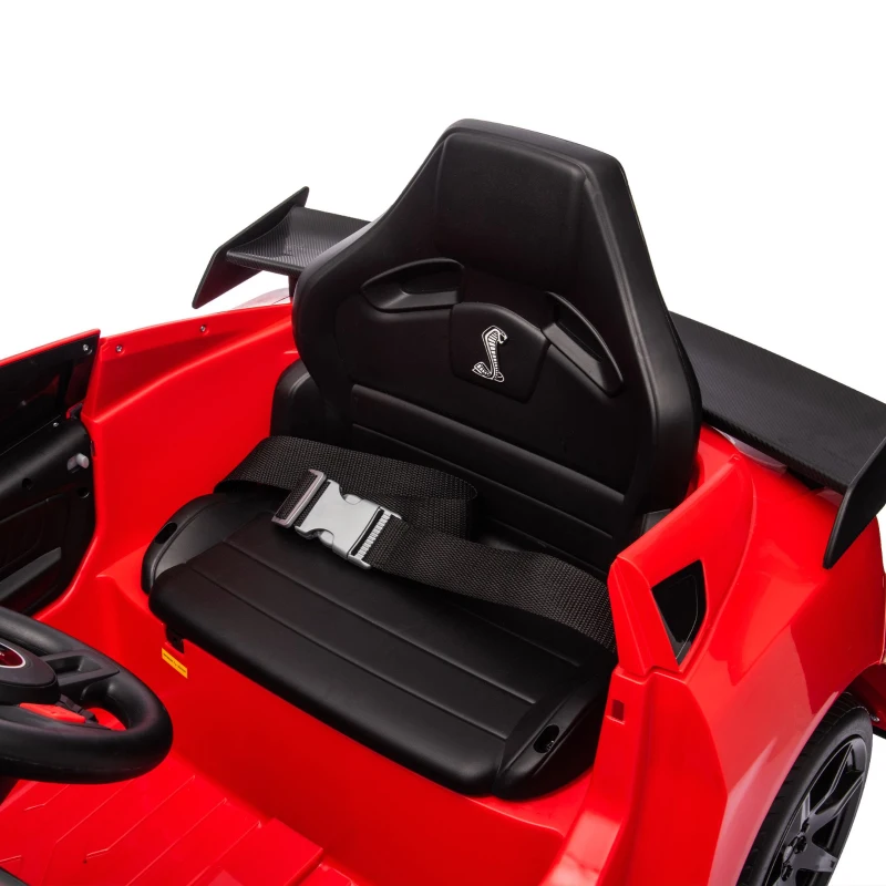 Dual 30W Motors Ford Mustang Shelby GT500 Ride-On Car with Bluetooth, USB Port, and 60-Minute Playtime, 41.5" L x 25.5" W x 20" H, Red