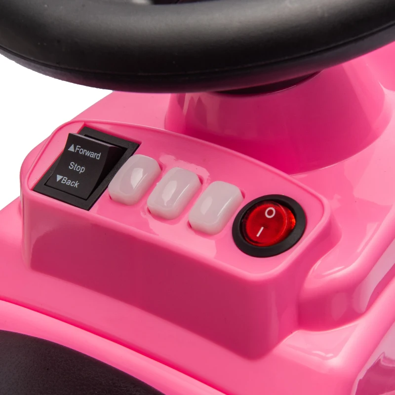 12V Kids Ride On Bumper Car with 360° Rotation, Sound Effects, LED Lights, Music, Toy Motor Car for Ages 3-5, 30" L x 21" W x 19" H, Pink