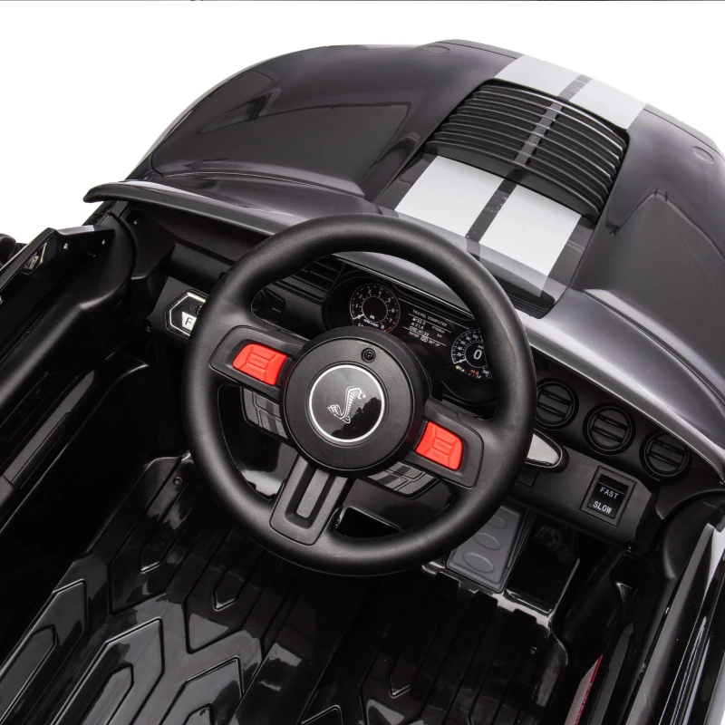 12V 3-Speed Ford Mustang Shelby GT500 Ride-On Car with Remote Control and Safe Belt, Ride on Toys with AUX/USB MP3 for Kids Age 3+, Black