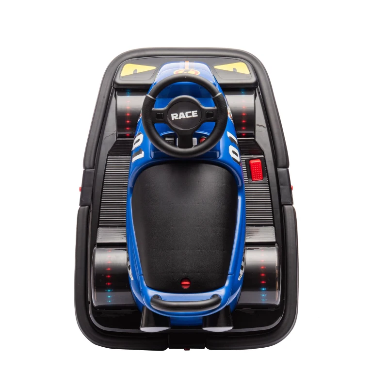 12V Kids Ride On Bumper Car with 360° Rotation, Sound Effects, 4-Wheel Waterfall Lights, Toy Car for Ages 3-5, 30" L x 21" W x 19" H, Blue