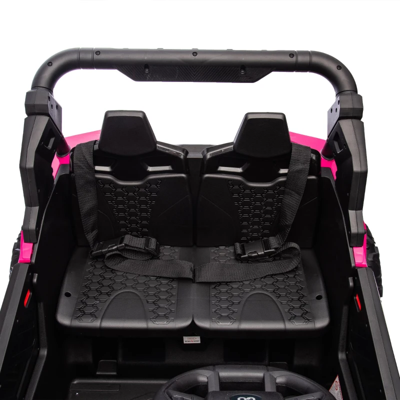 24V 2-Seater Kids Ride On UTV with Remote Control, 4-Wheel Suspension, Ride on Toys with Slow Start, Anti-Collision Bar, and Music, Pink