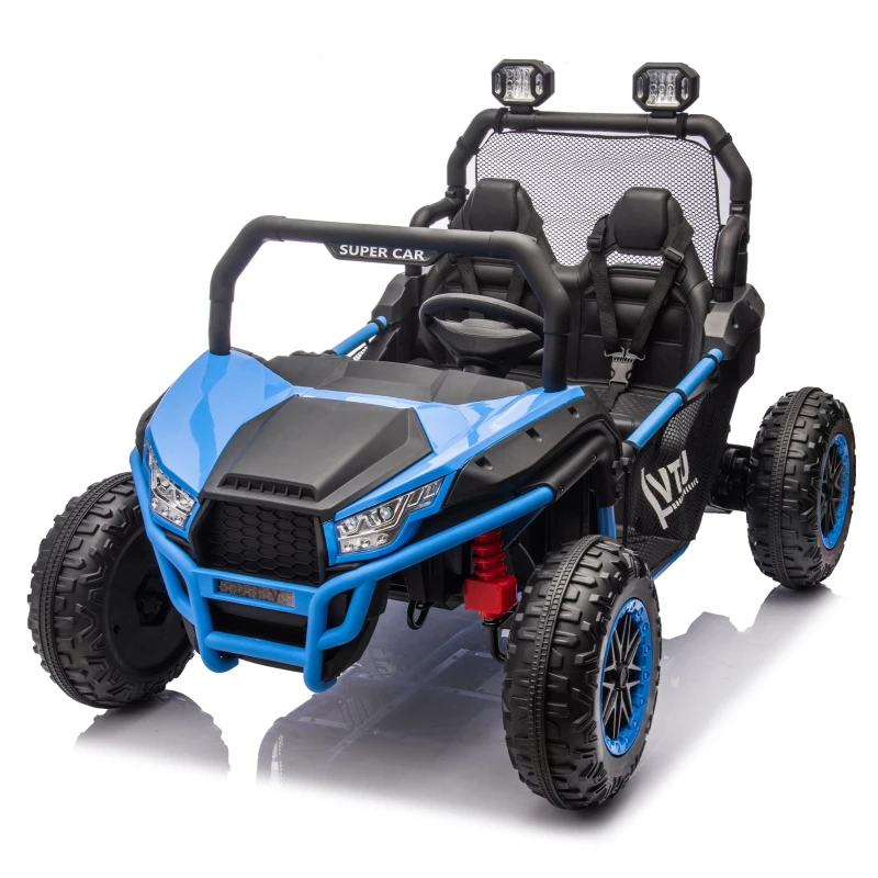 24V 2-Seater 4-Wheel Kids Ride On UTV with Parent Control, Ride on Toys with 400W Power, Speeds 3.73-4.97 MPH, for Ages 3+, Blue