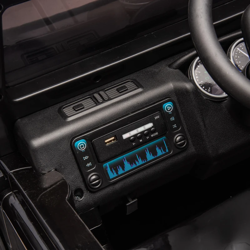 24V Licensed 2015 Land Rover Defender 90 Kids Ride-On Car with Parent Control, Ride on Toys with Adjustable Speeds for Ages 3-7, Black