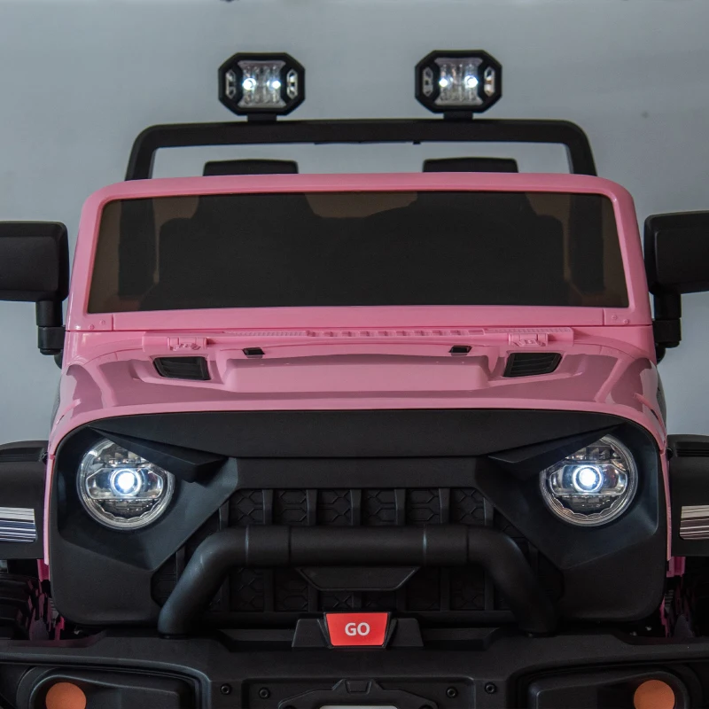 24V 2-Seater Kids Ride-On Car with Parent Control, 4-Wheel Suspension, USB, MP3, Bluetooth, Toy Car for Ages 3+, 47" L x 31.5" W x 32" H, Pink