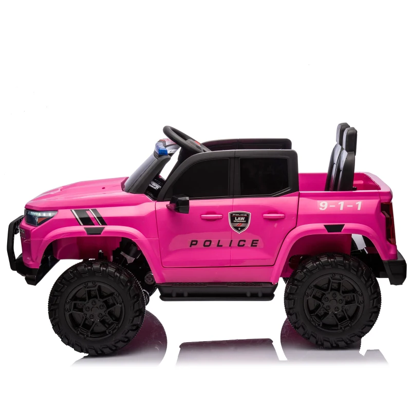 24V 2-Seater Kids Ride On Electric Pickup with Parent Control, Ride On Car with Safety Belts and Adjustable Speed, for Ages 3+, Rose Red