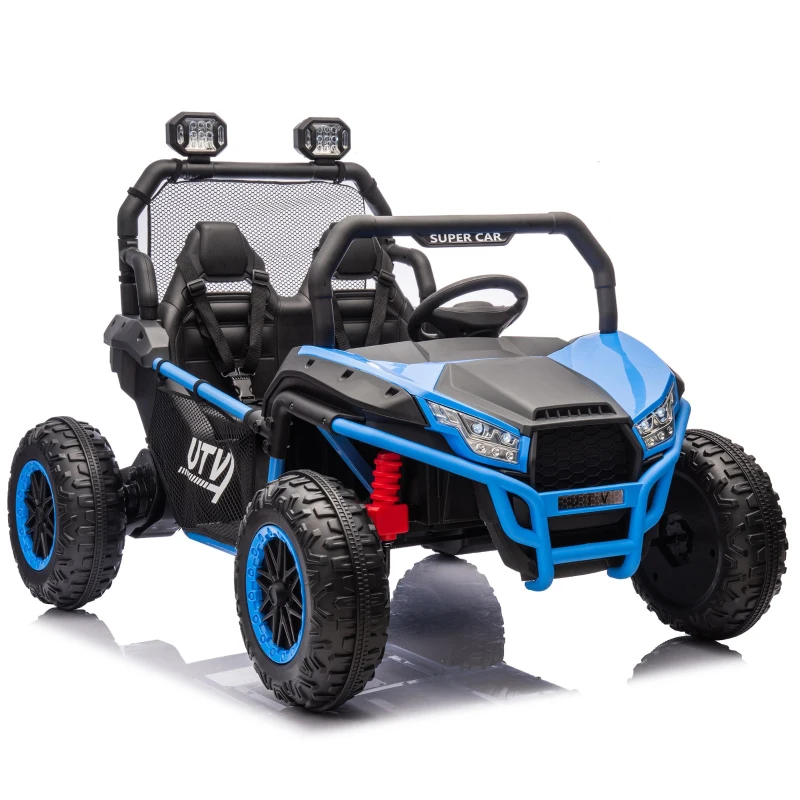 24V 2-Seater 4-Wheel Kids Ride On UTV with Parent Control, Ride on Toys with 400W Power, Speeds 3.73-4.97 MPH, for Ages 3+, Blue