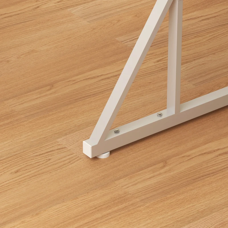 HOMCOM 47"-63" Extendable Dining Table for 4-6, Farmhouse Expandable Kitchen Table with Heavy Duty Trestle Base, Gray