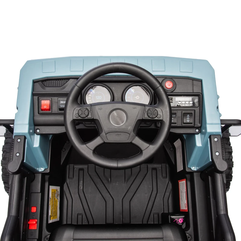 12V Kids Ride-On Dump Truck with Parent Control, Electric Dump Bed, Rear-Wheel Suspension, Bluetooth, Adjustable Speed, for Ages 3-5, Blue