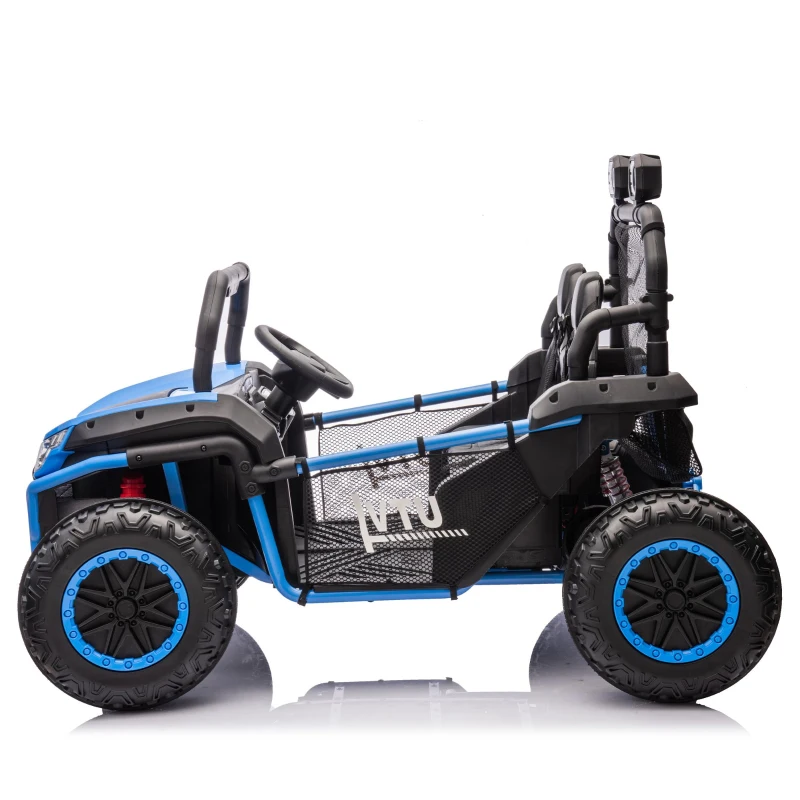 24V 2-Seater 4-Wheel Kids Ride On UTV with Parent Control, Ride on Toys with 400W Power, Speeds 3.73-4.97 MPH, for Ages 3+, Blue