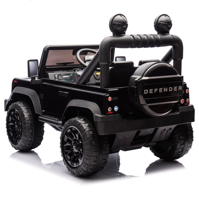 24V Licensed 2015 Land Rover Defender 90 Kids Ride-On Car with Parent Control, Ride on Toys with Adjustable Speeds for Ages 3-7, Black