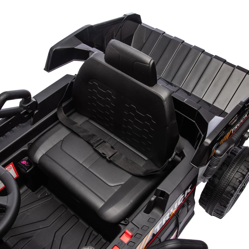 12V Kids Ride-On Dump Truck with Parent Control, Electric Dump Bed, Rear-Wheel Suspension, Bluetooth, Adjustable Speed, for Ages 3-5, Black