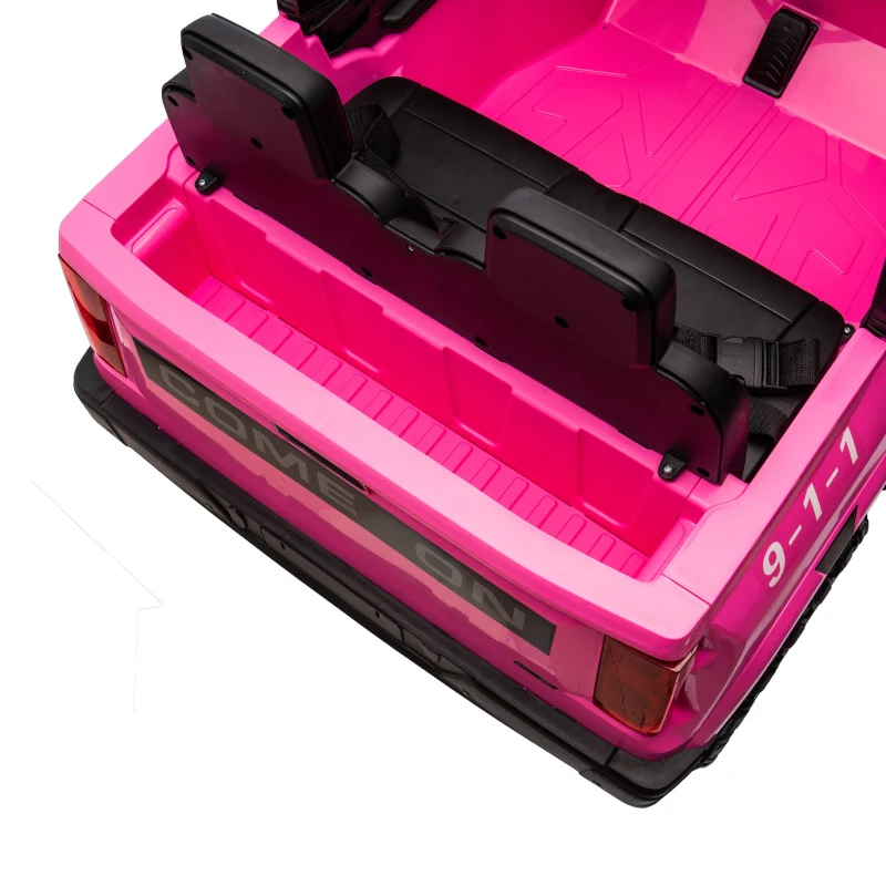 24V 2-Seater Kids Ride On Electric Pickup with Parent Control, Ride On Car with Safety Belts and Adjustable Speed, for Ages 3+, Rose Red
