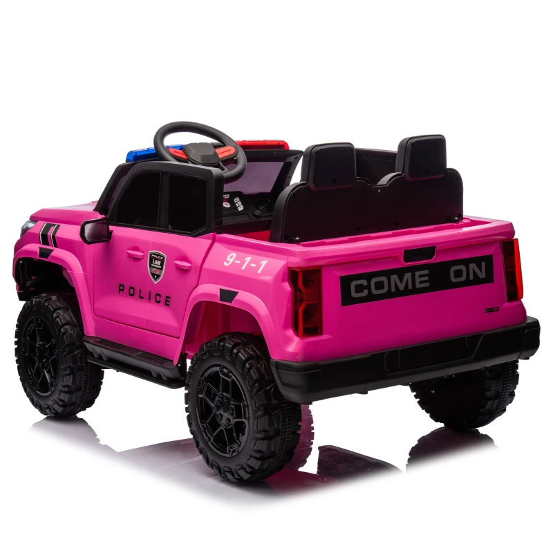 24V 2-Seater Kids Ride On Electric Pickup with Parent Control, Ride On Car with Safety Belts and Adjustable Speed, for Ages 3+, Rose Red