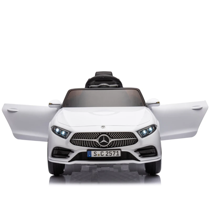 12V Licensed Mercedes-Benz CLS 350 Kids Ride On Car with Remote Control, 4-Wheel Suspension, USB/SD Ports, for Ages 37-95 Months, White