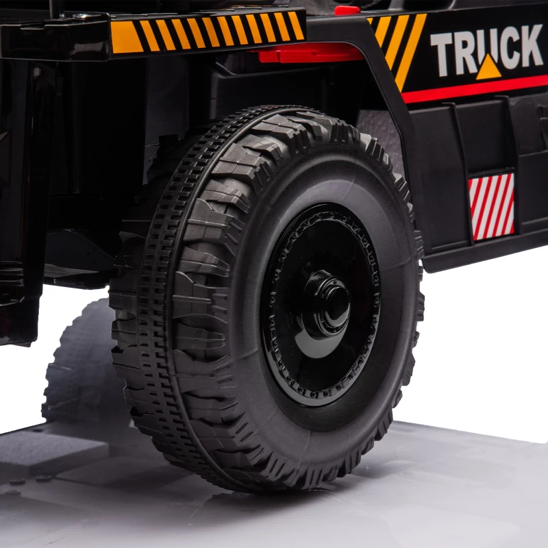 12V Kids Ride-On Dump Truck with Parent Control, Electric Dump Bed, Rear-Wheel Suspension, Bluetooth, Adjustable Speed, for Ages 3-5, Black