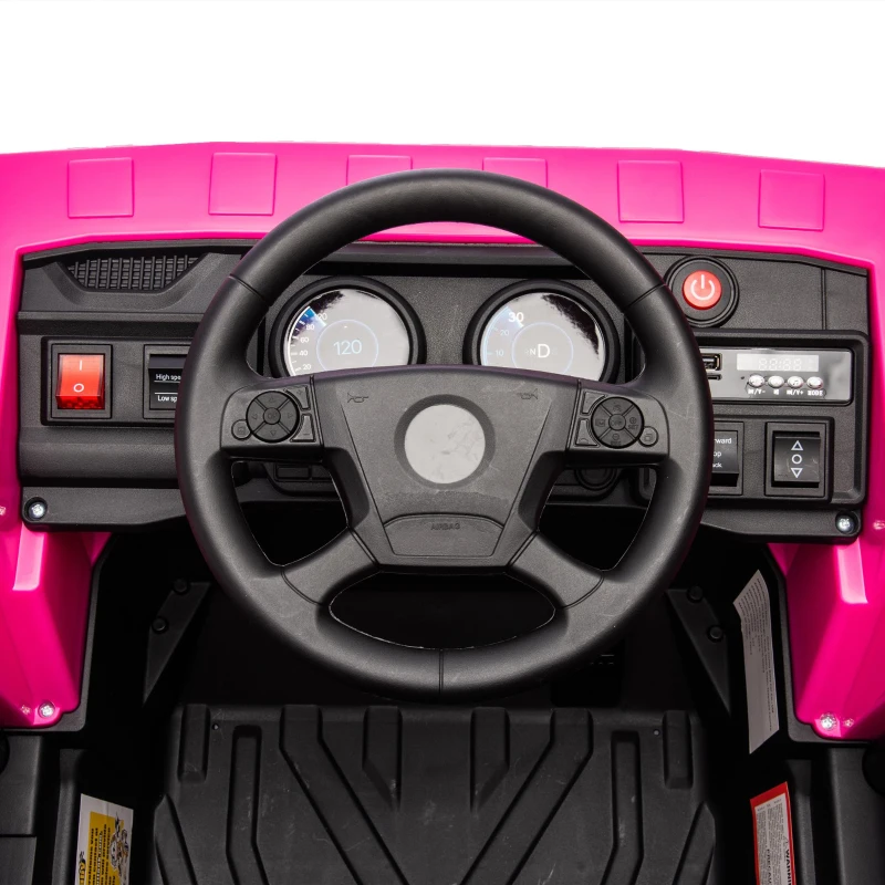12V Kids Ride-On Dump Truck with Parent Control, Electric Dump Bed, Rear-Wheel Suspension, Bluetooth, Adjustable Speed, for Ages 3-5, Pink