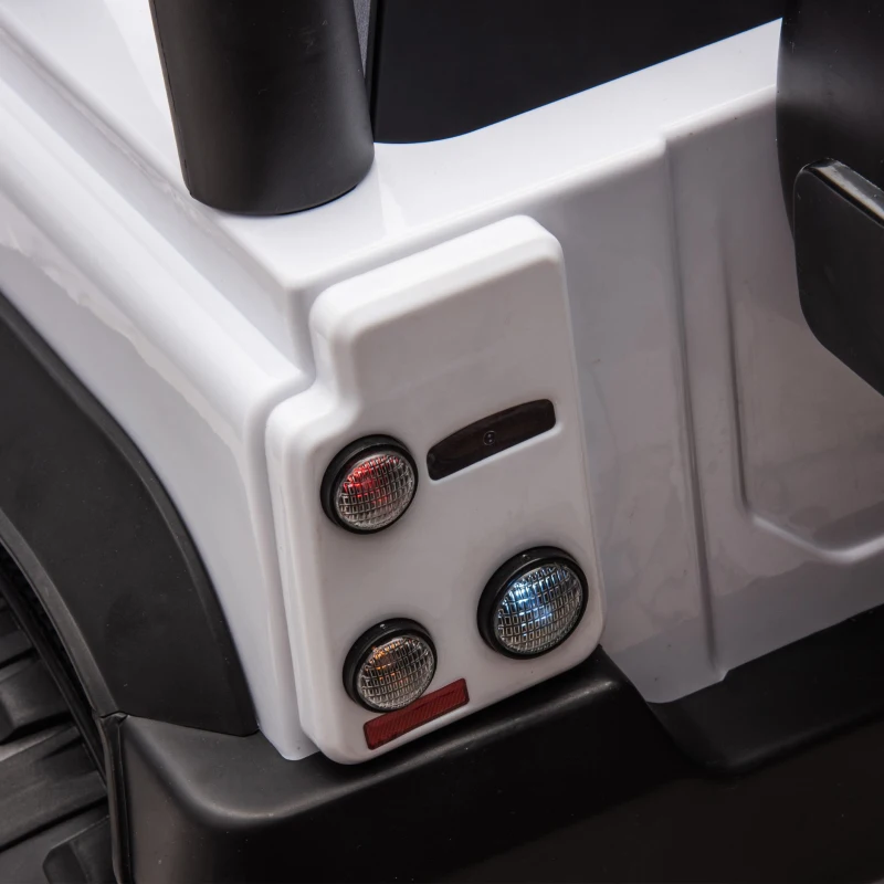 24V Licensed Land Rover Defender Toy Car with Parent Control, Dual-Drive, 4-Wheel Suspension, Bluetooth, Adjustable Speeds, for Ages 3-7, White