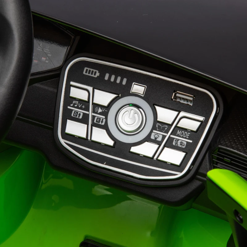 24V Lamborghini Huracan Sto Kids Electric Ride-On Drift Car with Speeds 1.86-5.59 MPH, Foam Front Wheels, and 360° Spin, for Ages 3-8, Green