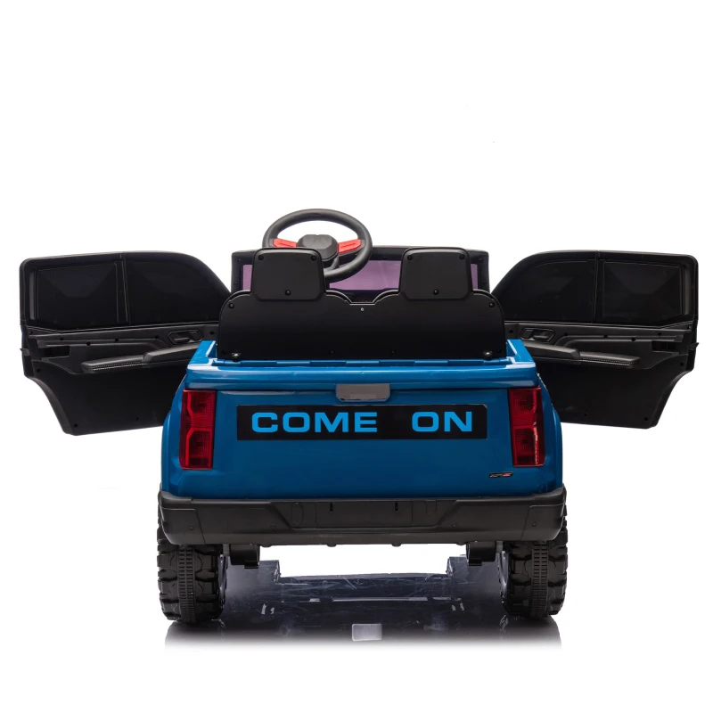 24V 2-Seater Kids Ride-On Car with Remote Control, 4WD, USB & Bluetooth, Safety Belts, Electric Pickup for Ages 3+, 47" L x 31" W x 27.5" H, Blue