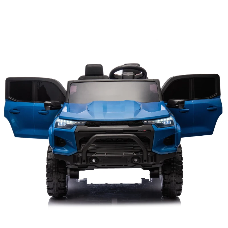 24V 2-Seater Kids Ride-On Car with Remote Control, 4WD, USB & Bluetooth, Safety Belts, Electric Pickup for Ages 3+, 47" L x 31" W x 27.5" H, Blue
