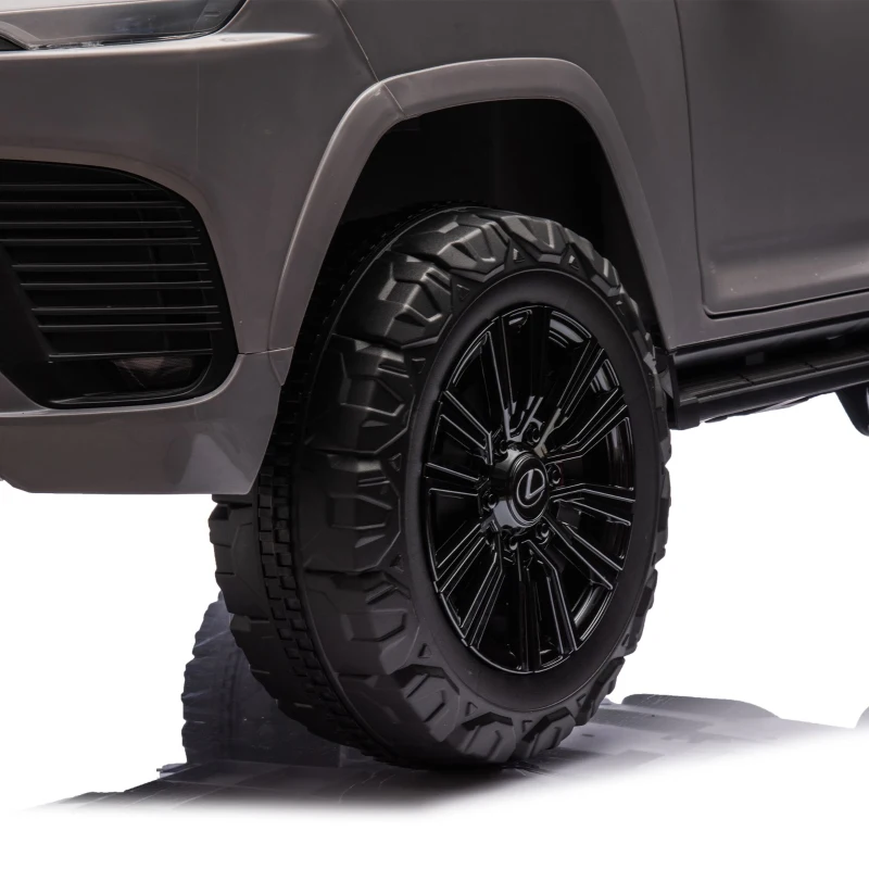 24V 2-Seater Licensed LEXUS LX600 Kids Ride-On Car with Parent Control, 4-Wheel Suspension, Bluetooth, MP3, Adjustable Speeds, Ages 3-7, Gray