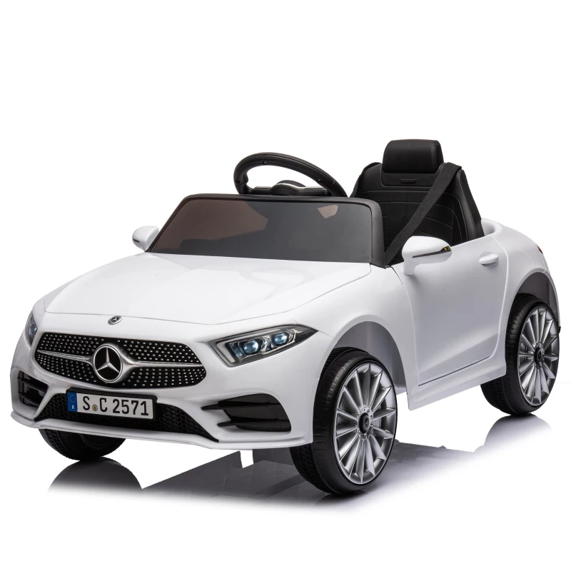 12V Licensed Mercedes-Benz CLS 350 Kids Ride On Car with Remote Control, 4-Wheel Suspension, USB/SD Ports, for Ages 37-95 Months, White