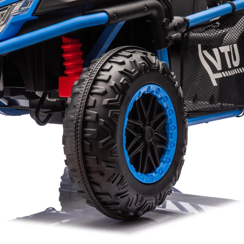 24V 2-Seater 4-Wheel Kids Ride On UTV with Parent Control, Ride on Toys with 400W Power, Speeds 3.73-4.97 MPH, for Ages 3+, Blue