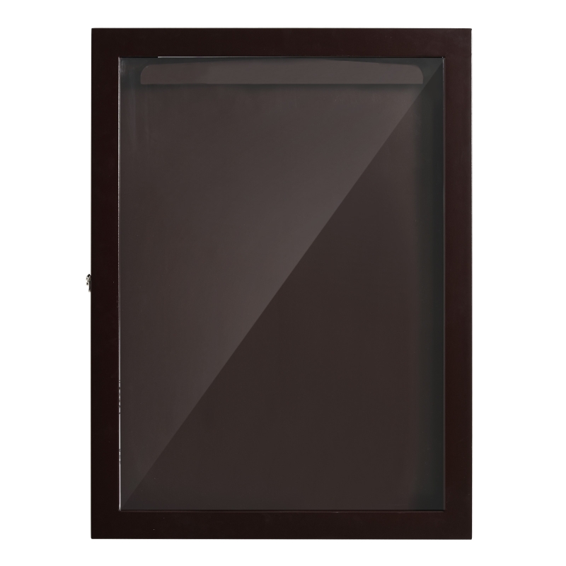 HOMCOM Jersey Display Frame Case, Acrylic Sports Shirt Shadow Box for Basketball Football Baseball, 24" x 32", Brown