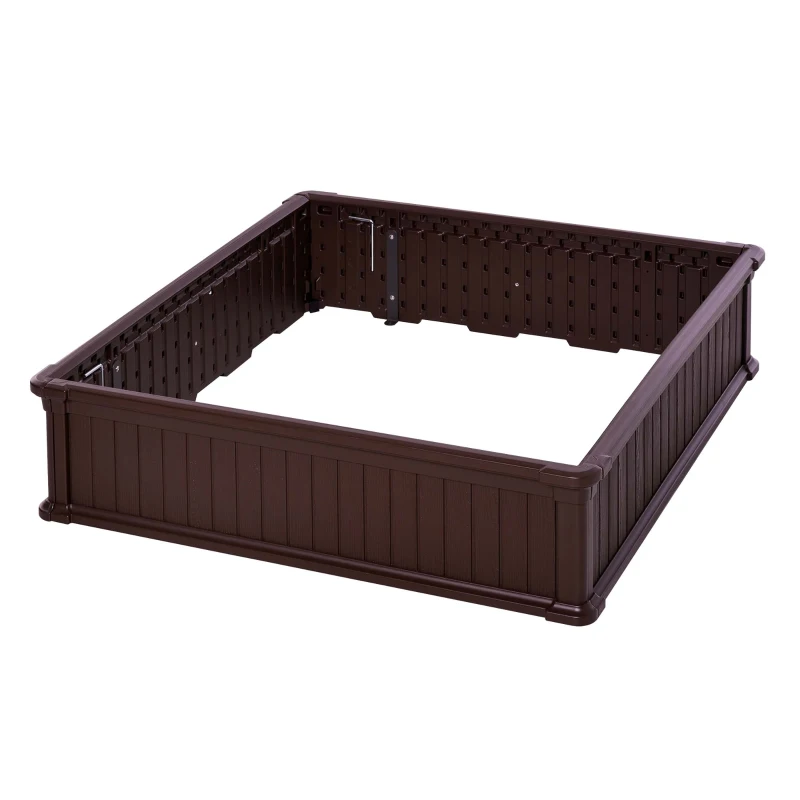 Outsunny 48" x 48" x 12" Raise Garden Bed Kit, Raised Planter Box, Above Ground Garden for Flowers, Herb, Vegetables with Easy Assembly, Brown