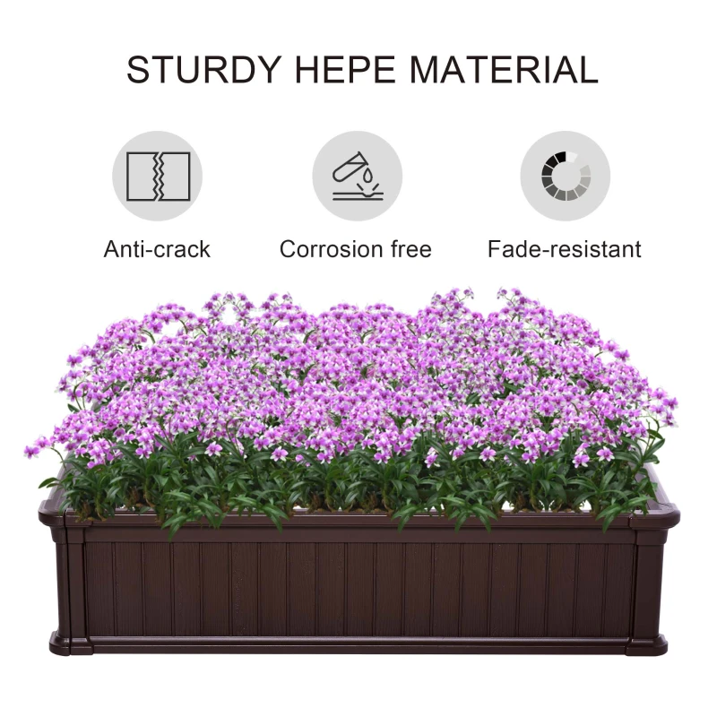 Outsunny 48" x 48" x 12" Raise Garden Bed Kit, Raised Planter Box, Above Ground Garden for Flowers, Herb, Vegetables with Easy Assembly, Brown