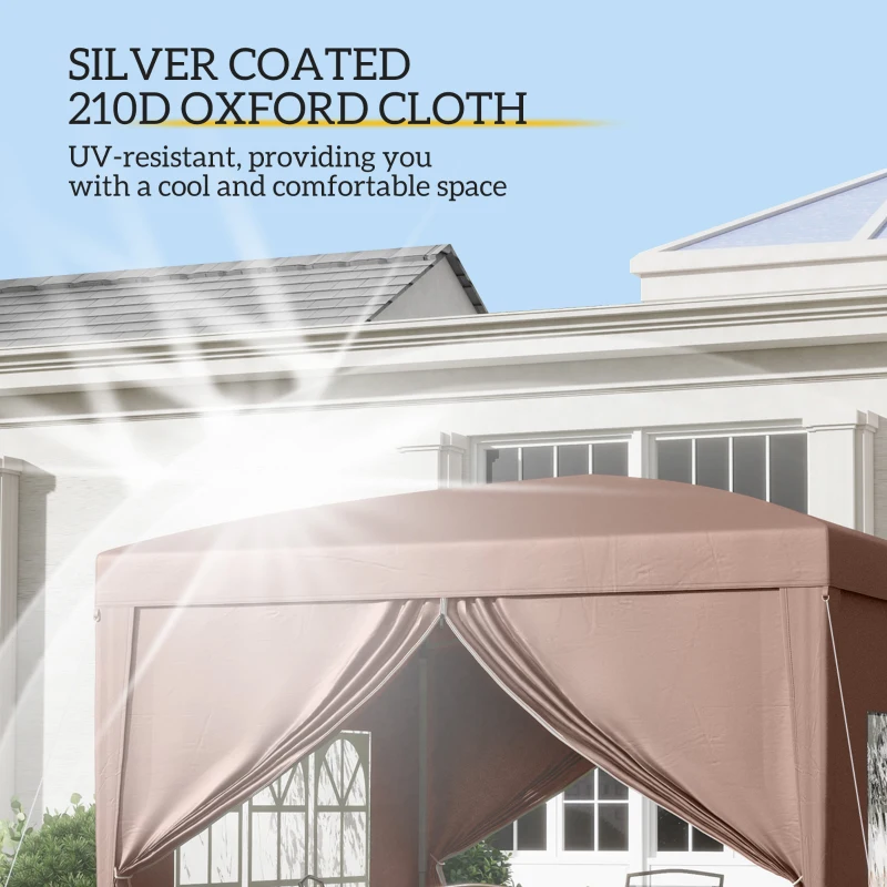 Outsunny 10’ x 10’ Pop Up Gazebo Canopy Party Tent with Sidewalls and Storage Bag
