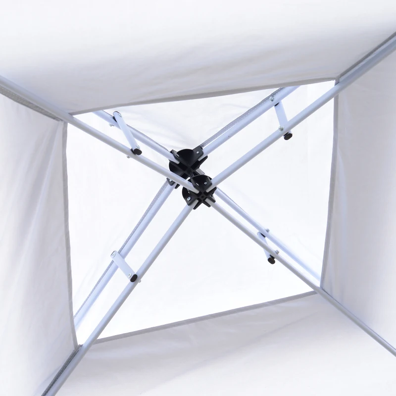10' x 10' Easy Pop-Up Canopy Party Tent  Canopy Shelter with 2-tier Roof - White