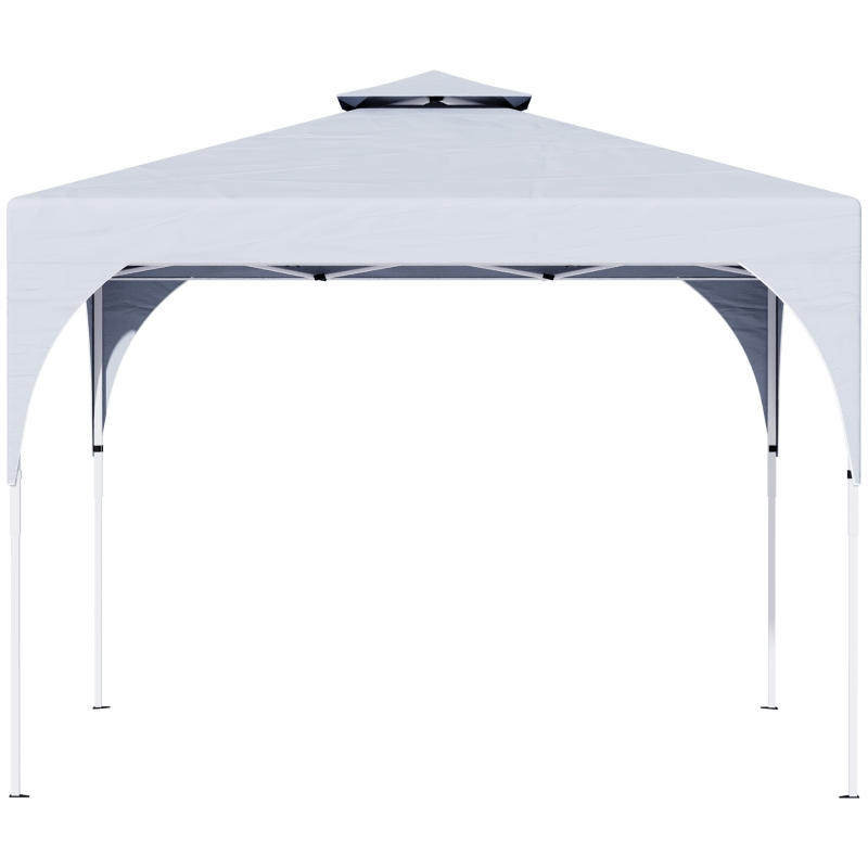 10' x 10' Easy Pop-Up Canopy Party Tent  Canopy Shelter with 2-tier Roof - White