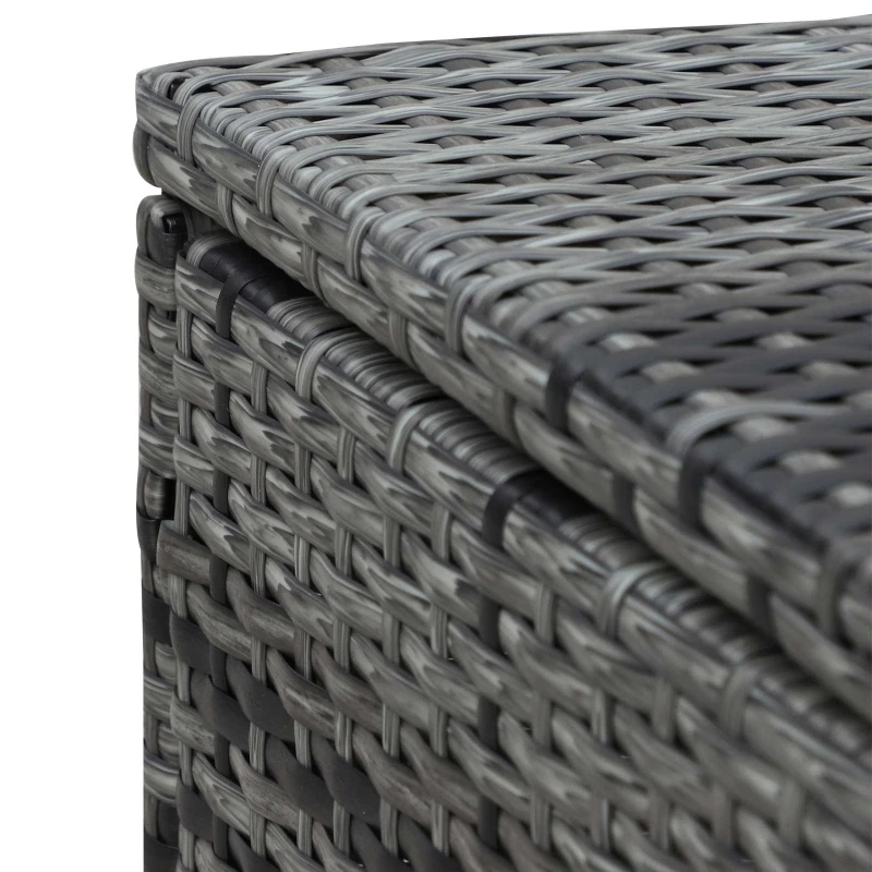 Outsunny Wicker Outdoor Lounge Chair, Patio Lounge Chair with 5-Level Adjustable Backrest & Cushion for Poolside, Mixed Grey