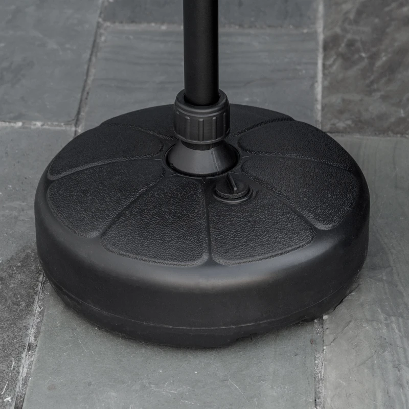 Outsunny Patio Umbrella Base, Round Umbrella Stand, Water or Sand Filled, Garden Umbrella Holder for 1.26", 1.5" Poles, Black