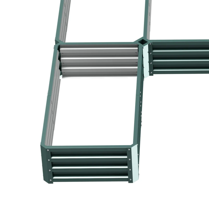 Outsunny Steel Raised Garden Bed, Set of 5 Large Box Planters for Outdoor Plants Vegetables Flowers Herbs, 8x8x1ft, Green