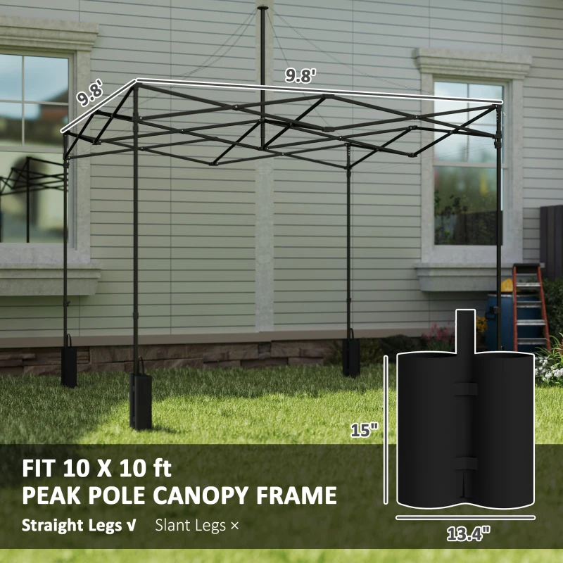 Outsunny 10' x 10' Replacement Canopy Top for Pop Up Canopy Tent with 4 Sand Bags, UPF50+ Protection, American Flag